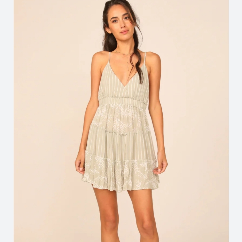 Ocean Drive NWTS M Tan Boho Ruffle Dress